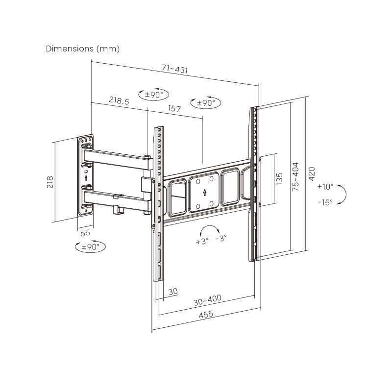 Buy Brateck TV Mount - LPA63-443 - 40x40 Turn 2-Arm 43cm in Cyprus, Nicosia, Limassol, Larnaka, Pafos