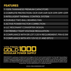 Armaggeddon Voltron Gold 1000 80+ Gold Fully Modular PSU (Boxed) — Buy in Cyprus with Fast Delivery