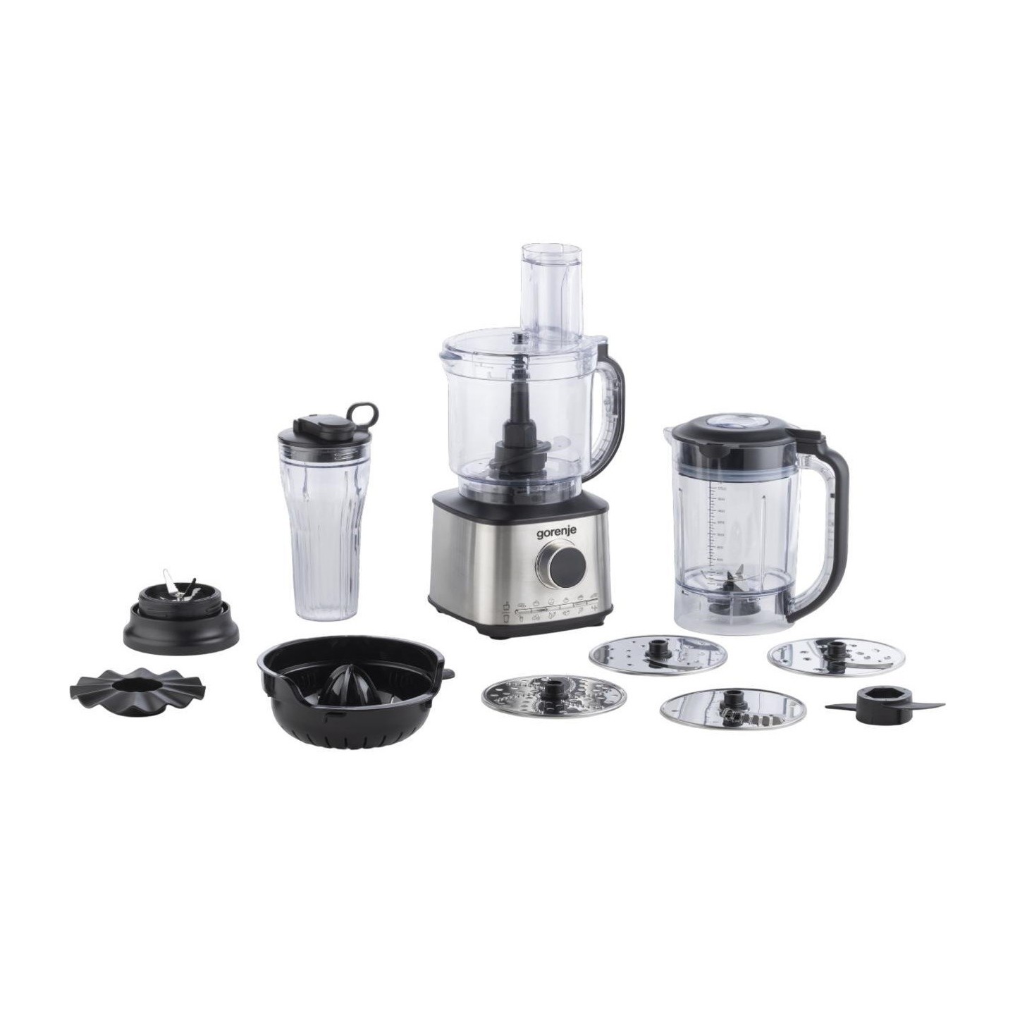 Gorenje Kitchen Blender Food Processor 1500W with 8 attachments - SBR1500E - Black Stainless
