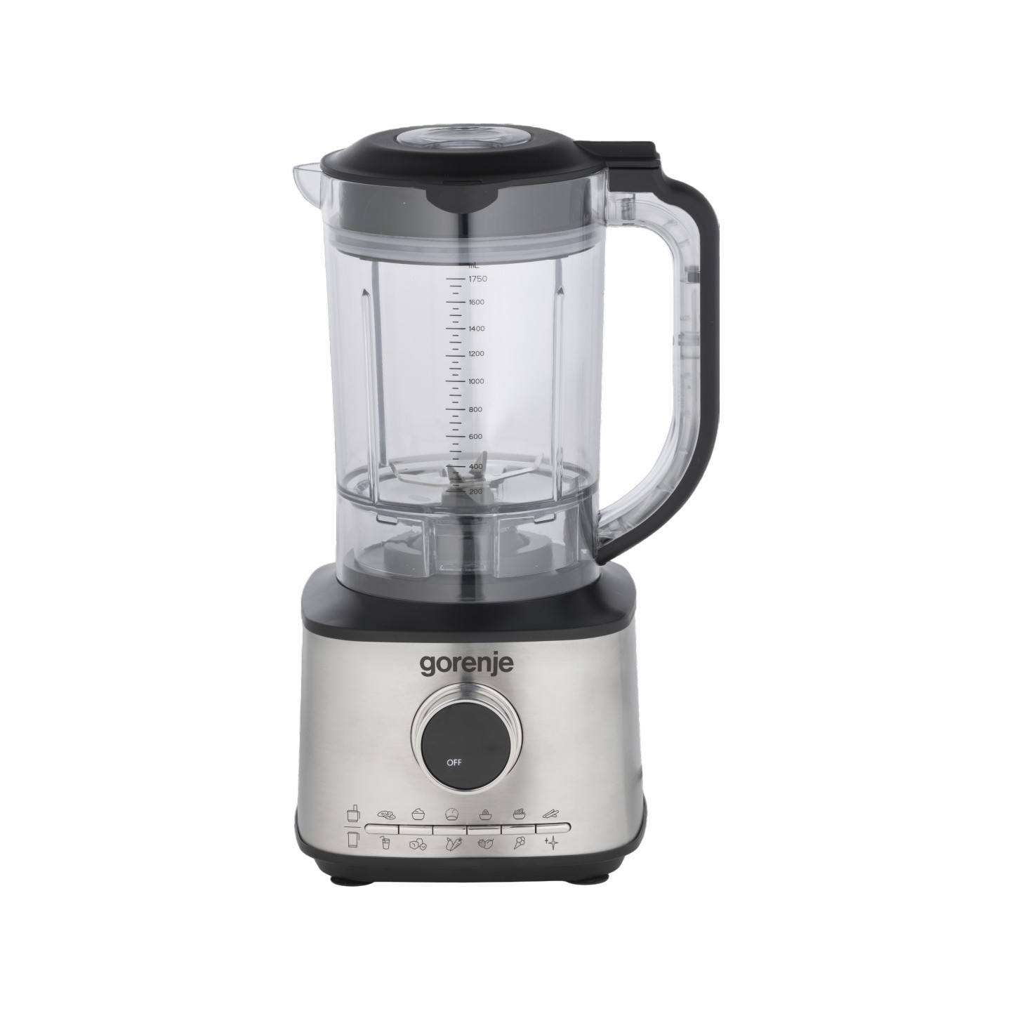 Gorenje Kitchen Blender Food Processor 1500W with 8 attachments - SBR1500E - Black Stainless