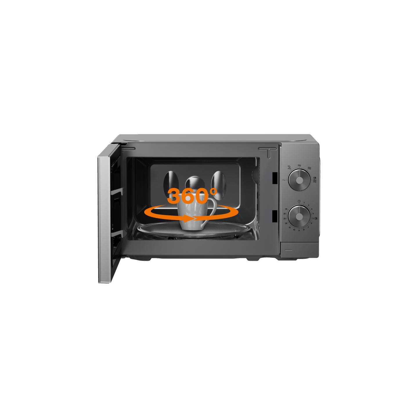 Gorenje Kitchen Microwave Oven - MO20E1T4 - 700W 20L 5 Programs Manual Knots Titanium — Buy in Cyprus with Fast Delivery