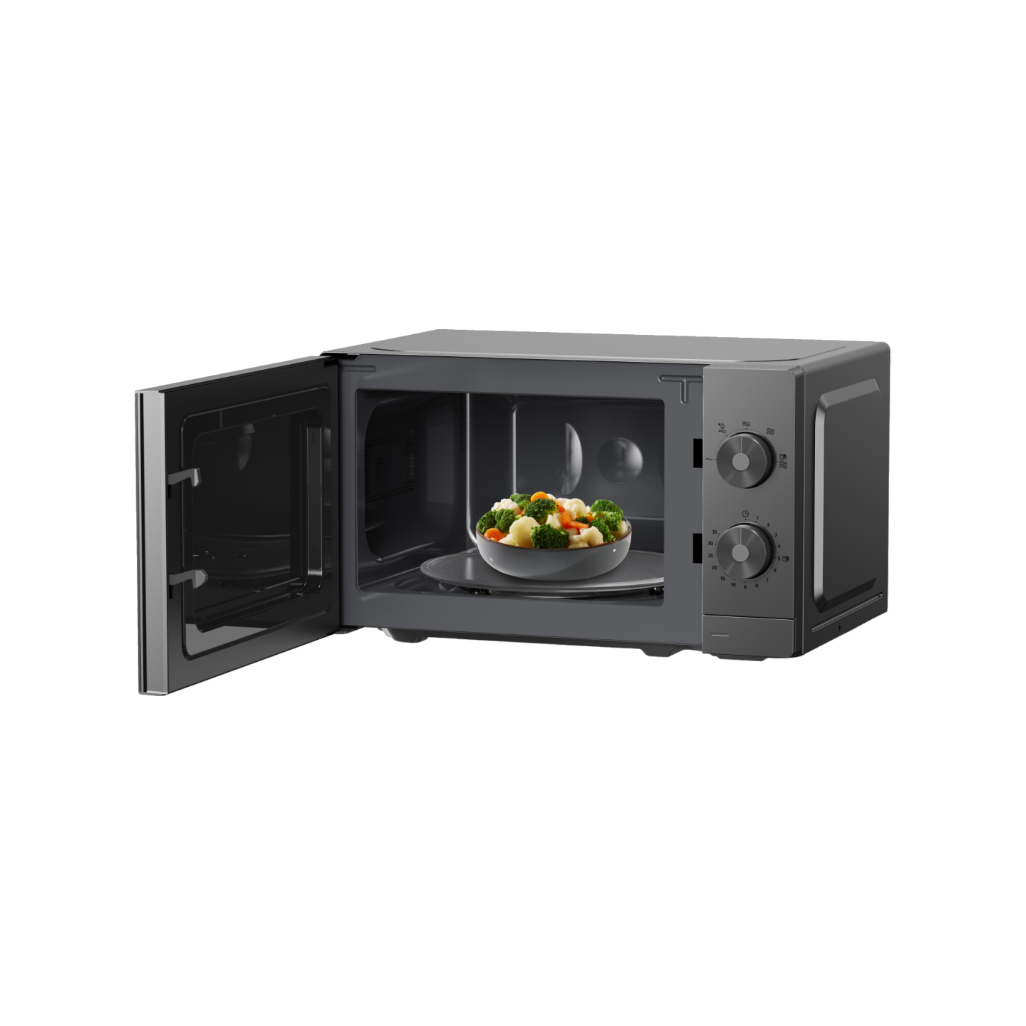 Gorenje Kitchen Microwave Oven - MO20E1T4 - 700W 20L 5 Programs Manual Knots Titanium — Buy in Cyprus with Fast Delivery