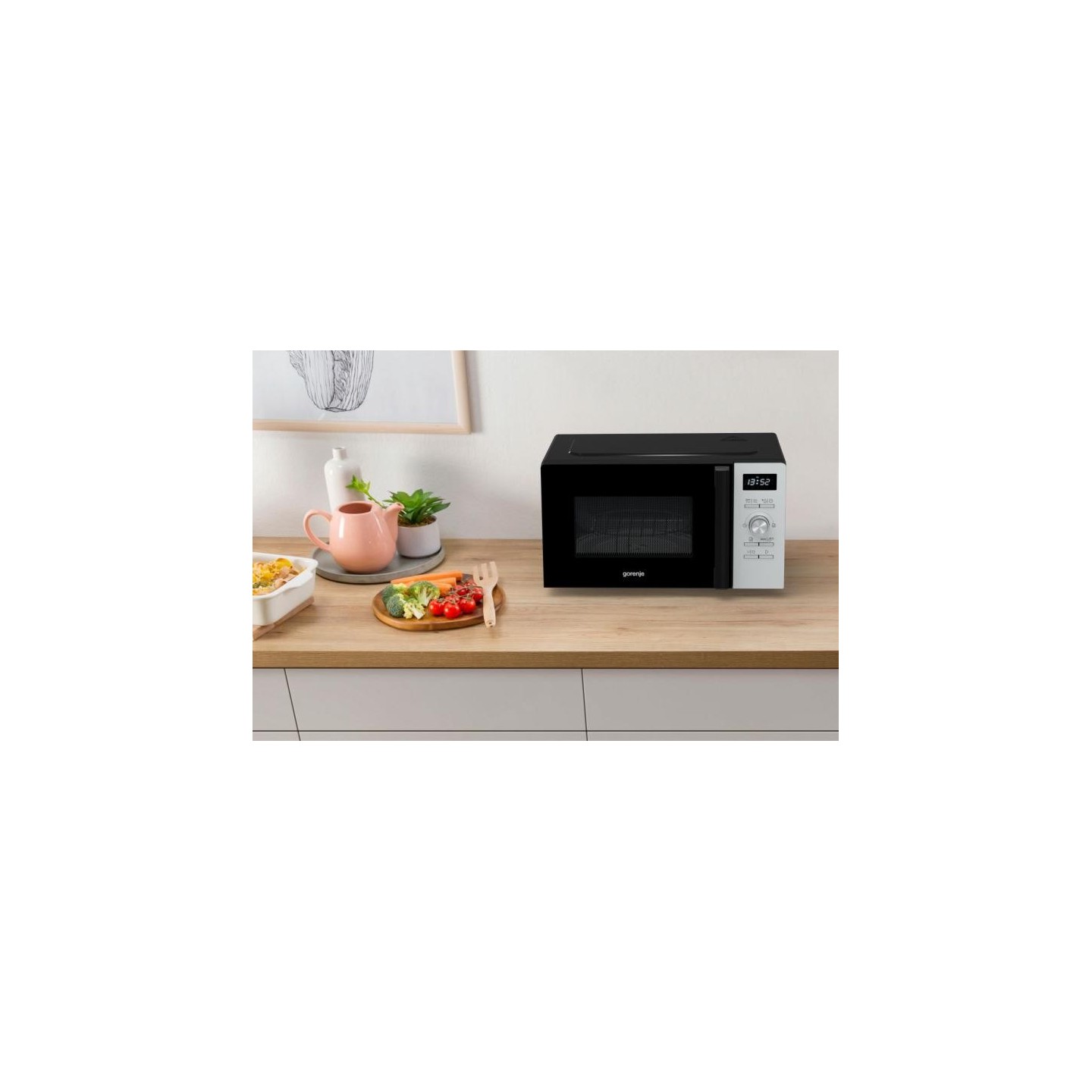 Gorenje Kitchen Microwave Oven - MO20A4XH - 800W + Grill 1000W 20L 11 Programs Digital Screen Stainless Steel