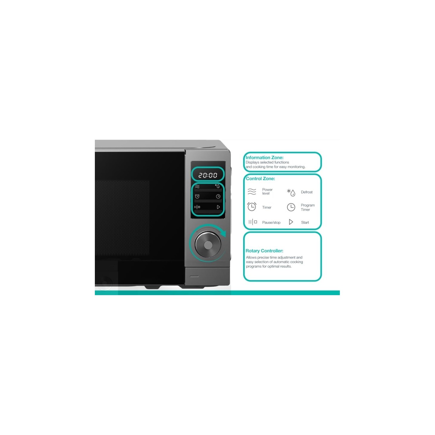 Gorenje Kitchen Microwave Oven - MO20A3T4 - 700W 20L 8 Programs Digital Screen Titanium — Buy in Cyprus with Fast Delivery