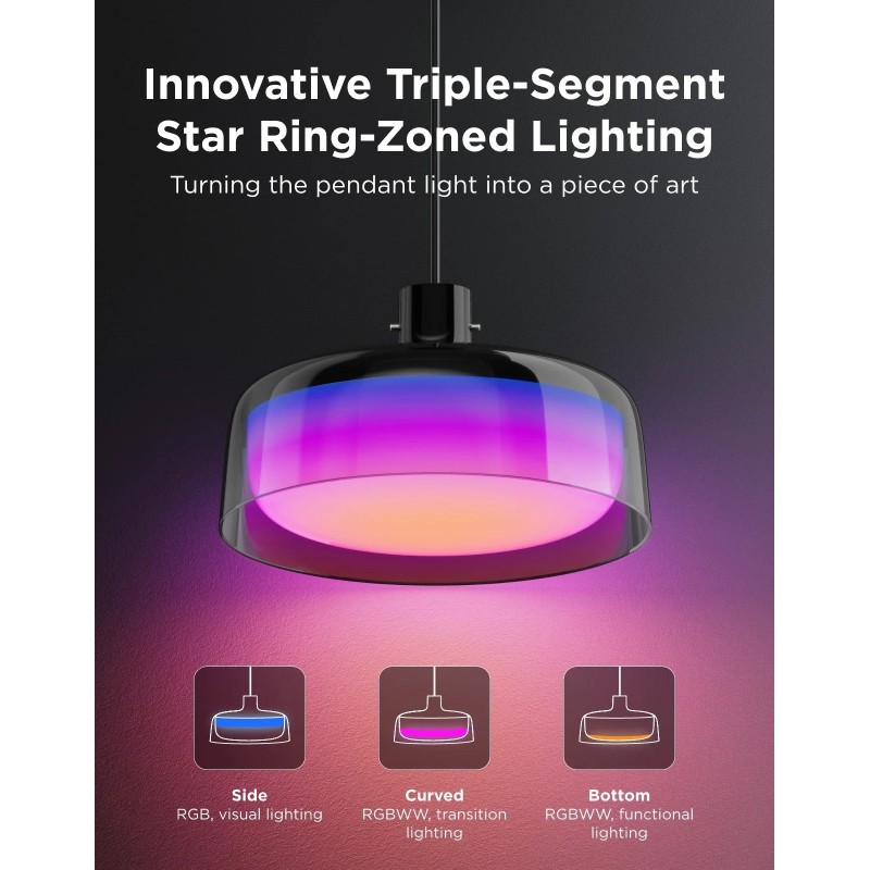 Govee Lamp Ceiling Smart LED Pendant Light - H60C13F1 - RGBICWW + RGBICWW — Buy in Cyprus with Fast Delivery