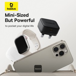 Buy Baseus Charger - Wall 20W USB-C PALM Series UK Black in Cyprus, Nicosia, Limassol, Larnaka, Pafos