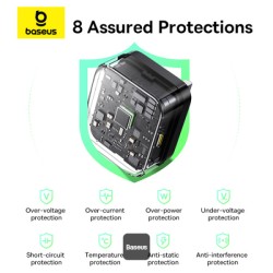 Buy Baseus Charger - Wall 20W USB-C PALM Series UK Black in Cyprus, Nicosia, Limassol, Larnaka, Pafos