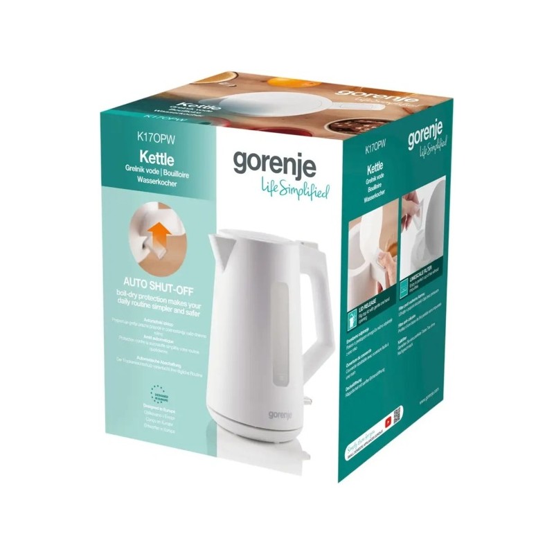 Buy Gorenje Kitchen Kettle - K17OPW - 2200W 1.7L White in Cyprus, Nicosia, Limassol, Larnaka, Pafos
