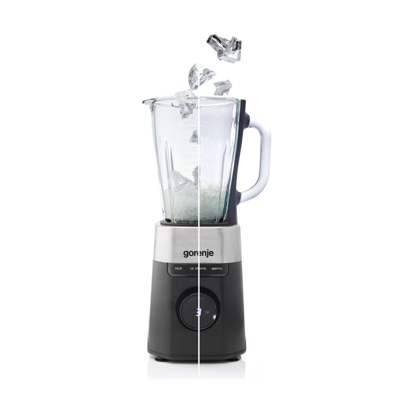 Gorenje Kitchen Blender - B1000DE - 1000W 1.5L Glass Jug 21000 RPM 3 Programs Black Inox — Buy in Cyprus with Fast Delivery