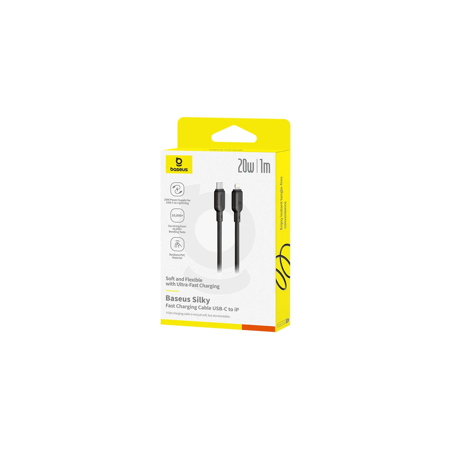 Baseus Cable Lightning to USB-C Silky Series - 1.0m Black — Buy in Cyprus with Fast Delivery