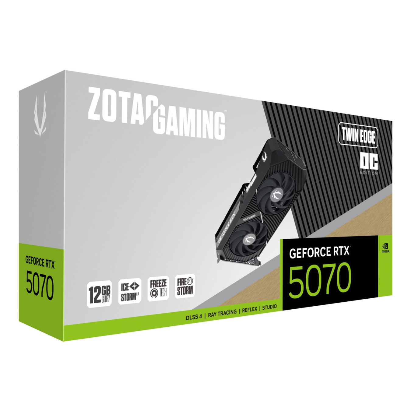ZOTAC GeForce RTX 5070 Twin Edge OC - Black, 12GB GDDR7, 2542 MHz Boost — Buy in Cyprus with Fast Delivery