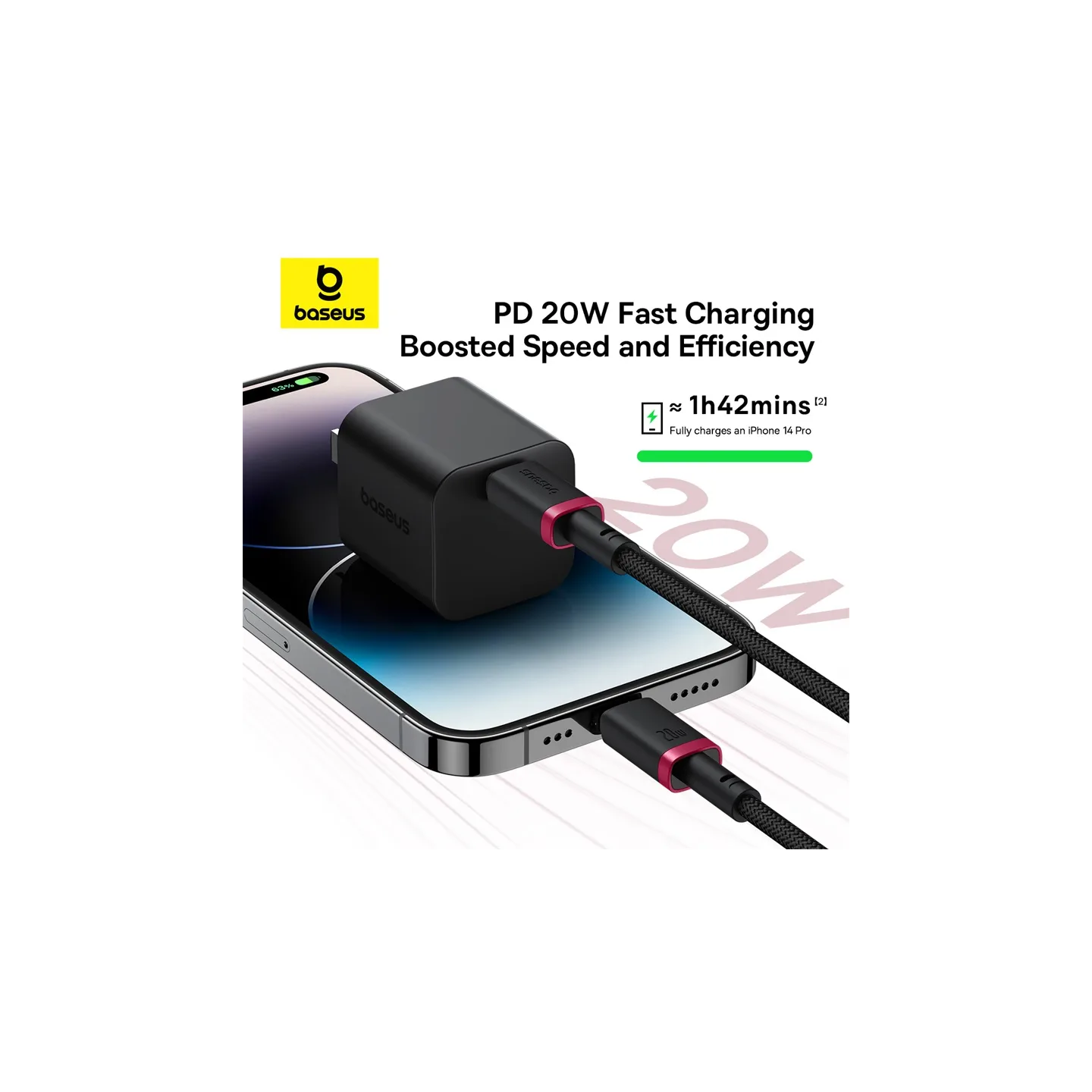 Baseus Cable Lightning to USB-C Dura Series Braided - 1.0m Black — Buy in Cyprus with Fast Delivery