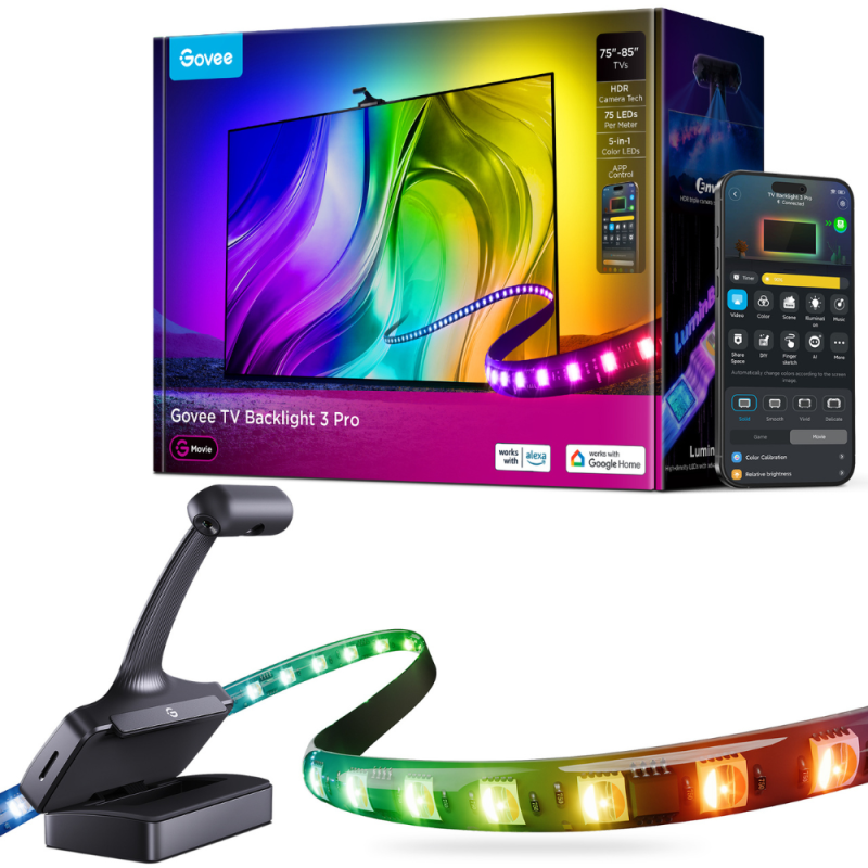 Govee TV Backlight 3 Pro - With 3 Cameras (75-85 inch) (UK) — Buy in Cyprus with Fast Delivery