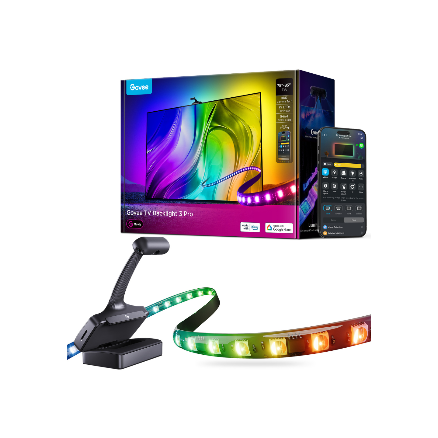 Govee TV Backlight 3 Pro - With 3 Cameras (75-85 inch) (UK) — Buy in Cyprus with Fast Delivery