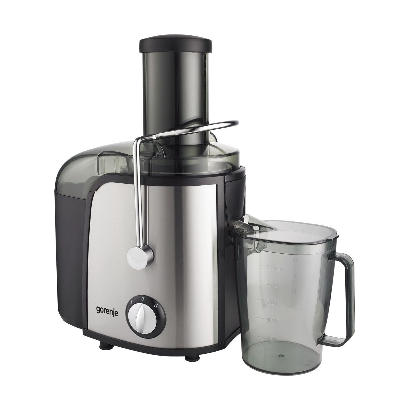 Gorenje Kitchen Juicer 800W 1.5L Pulp Container XL Tube Inox Black - JC805EII - 800W 1.5L Pulp Container XL Tube Inox Black