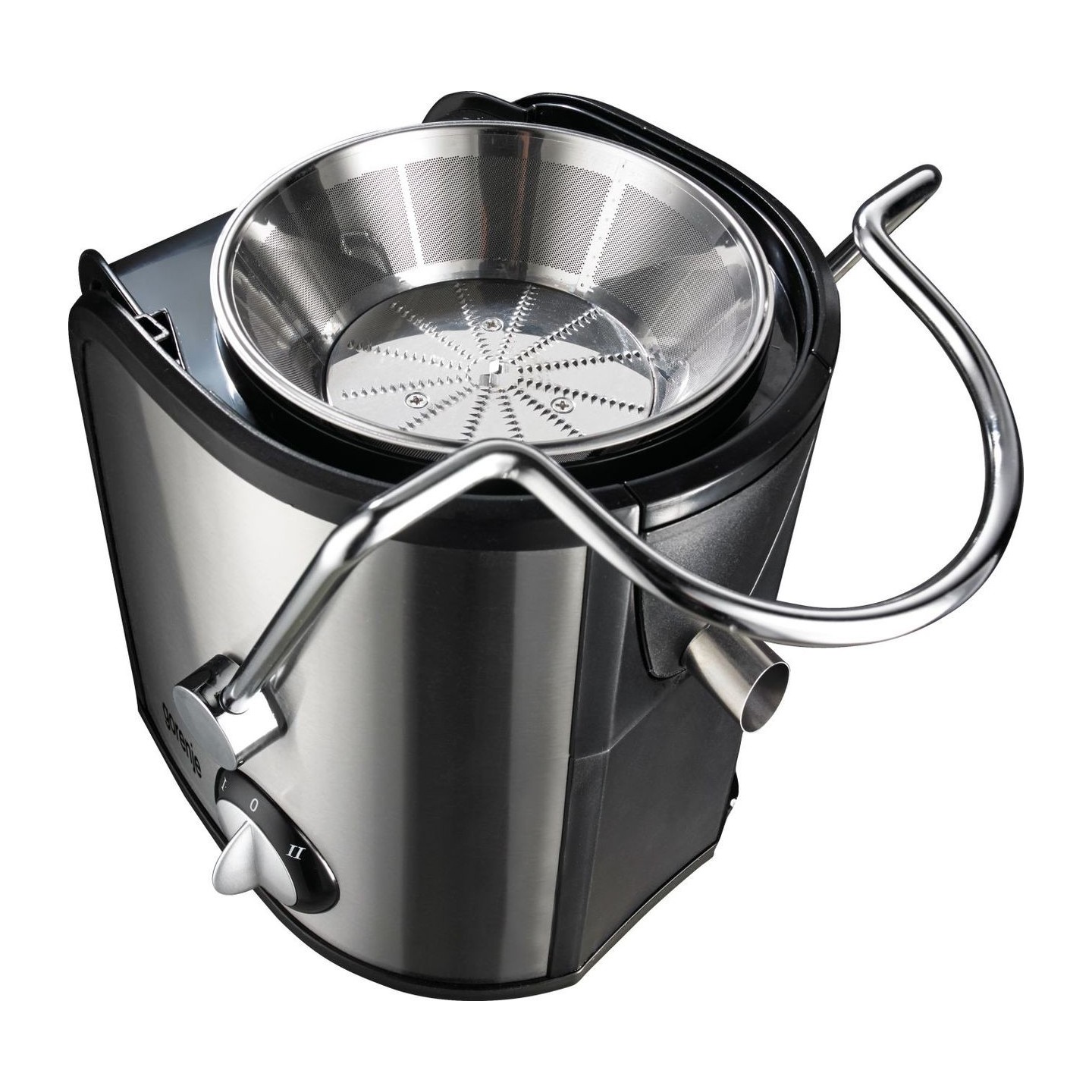 Gorenje Kitchen Juicer 800W 1.5L Pulp Container XL Tube Inox Black - JC805EII - 800W 1.5L Pulp Container XL Tube Inox Black