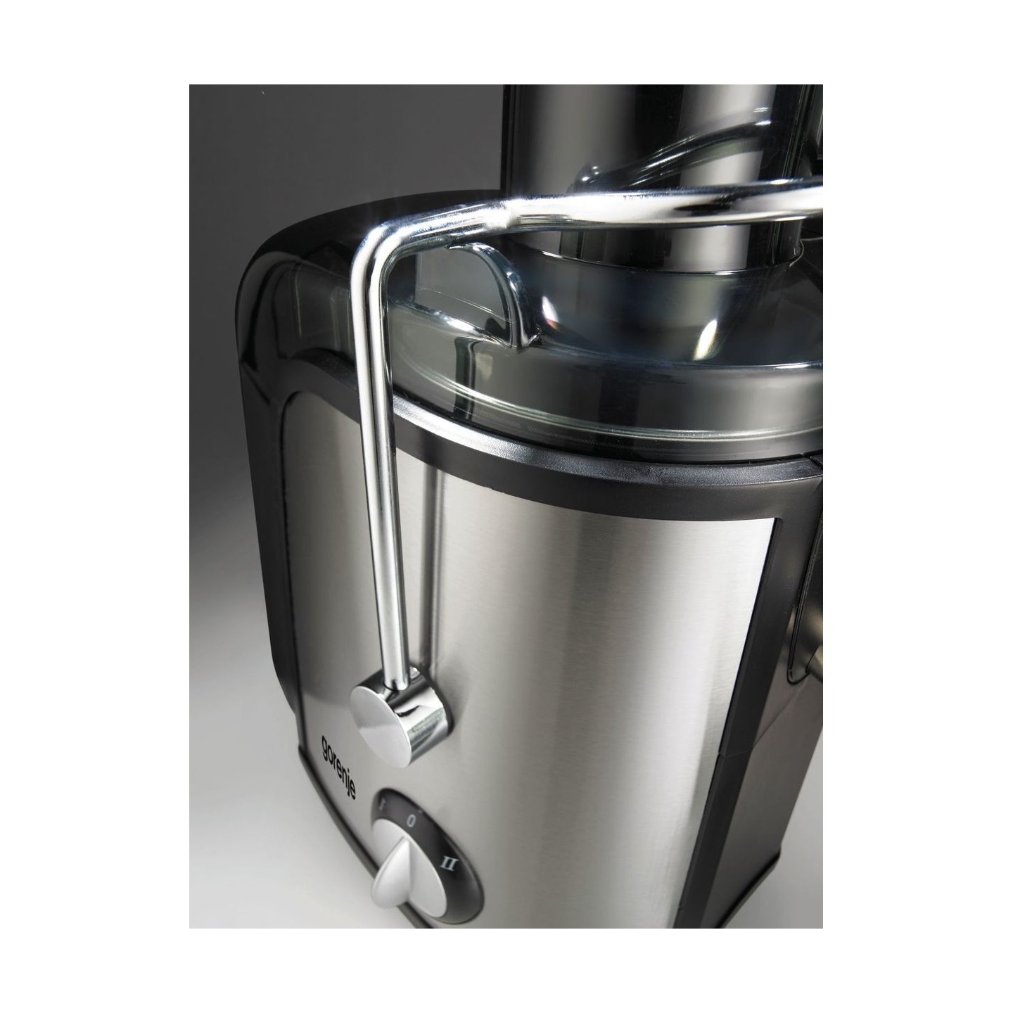 Gorenje Kitchen Juicer 800W 1.5L Pulp Container XL Tube Inox Black - JC805EII - 800W 1.5L Pulp Container XL Tube Inox Black