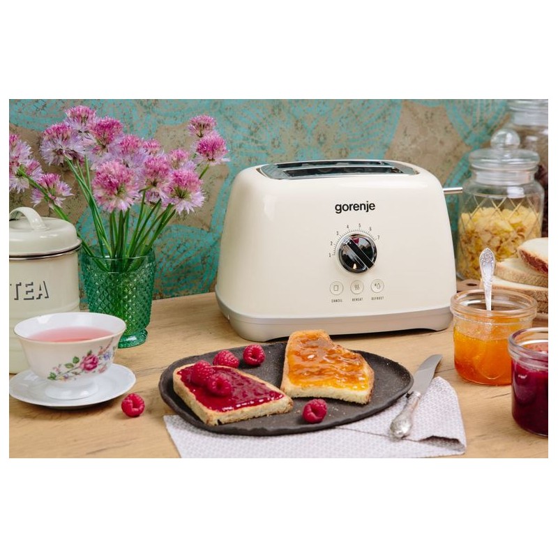 Buy Gorenje Kitchen Toaster - T900RL - 1000W 2 Slots 7 Heating Levels Retro Ivory in Cyprus, Nicosia, Limassol, Larnaka, Pafos