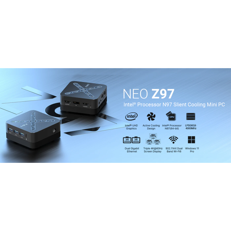 Buy MINIX Mini PC - N97 - 12GB DDR5, 512GB NVMe, Dual LAN, 2x HDMI DP Win11 Pro Z97 in Cyprus, Nicosia, Limassol, Larnaka, Pafos