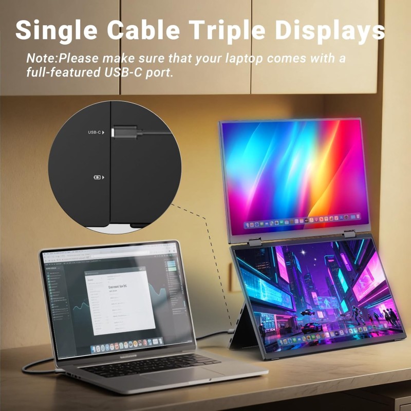 Buy MINIX Monitor Portable Dual 16' Independent Display MST Full-HD USB-C HDMI -... in Cyprus, Nicosia, Limassol, Larnaka, Pafos