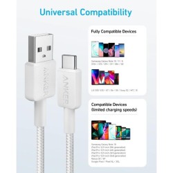 Anker 322 USB-C to USB-C Braided Cable 6ft White (A81F6H11-1) — Buy in Cyprus with Fast Delivery