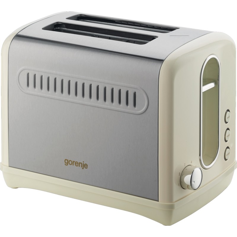Buy Gorenje Kitchen Toaster - T1100CLI - 850W 2 Slots 6 Heating Levels Ivory Metal in Cyprus, Nicosia, Limassol, Larnaka, Pafos