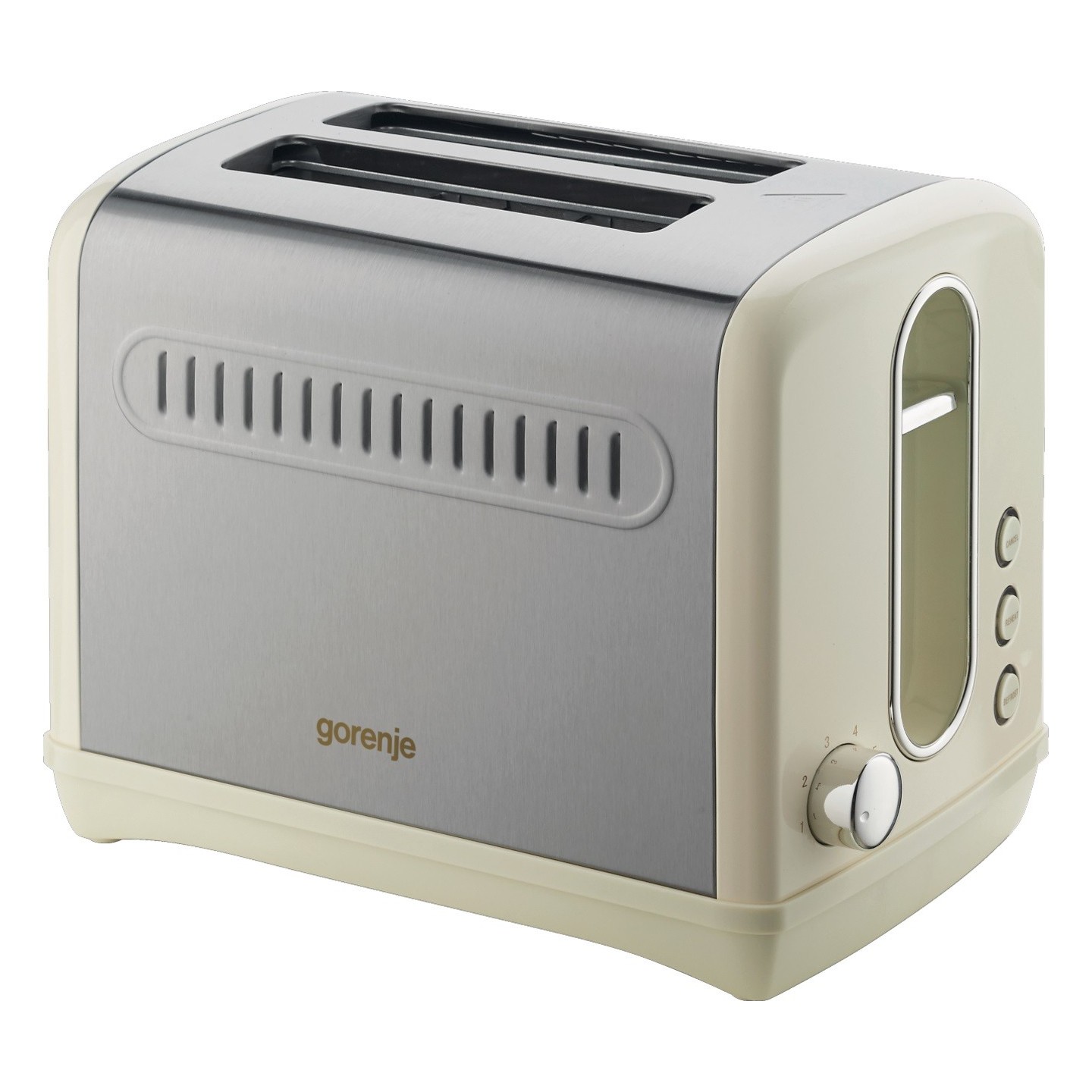 Gorenje Kitchen Toaster - T1100CLI - 850W 2 Slots 6 Heating Levels Ivory Metal — Buy in Cyprus with Fast Delivery