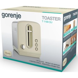 Buy Gorenje Kitchen Toaster - T1100CLI - 850W 2 Slots 6 Heating Levels Ivory Metal in Cyprus, Nicosia, Limassol, Larnaka, Pafos