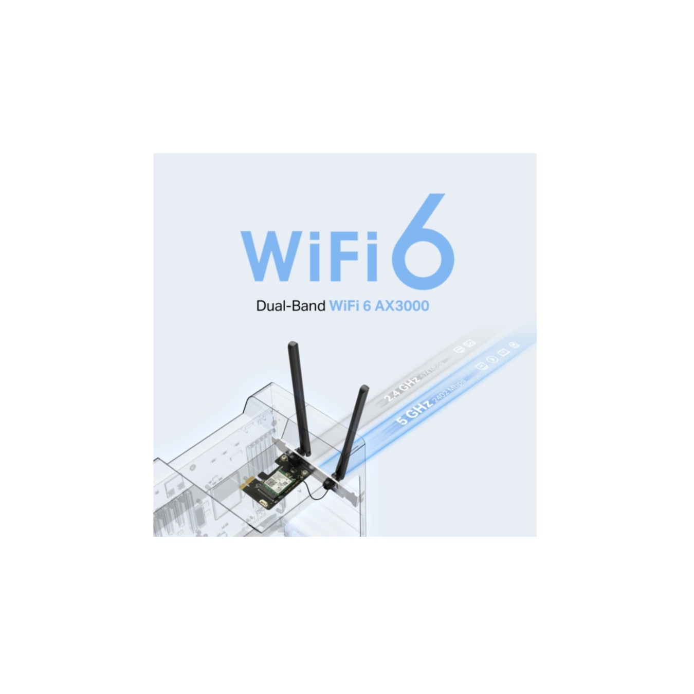 Mercusys MA80XE - AX3000 Wi-Fi 6 PCIe Adapter with Bluetooth 5.2, Dual High-Gain Antennas — Buy in Cyprus with Fast Delivery