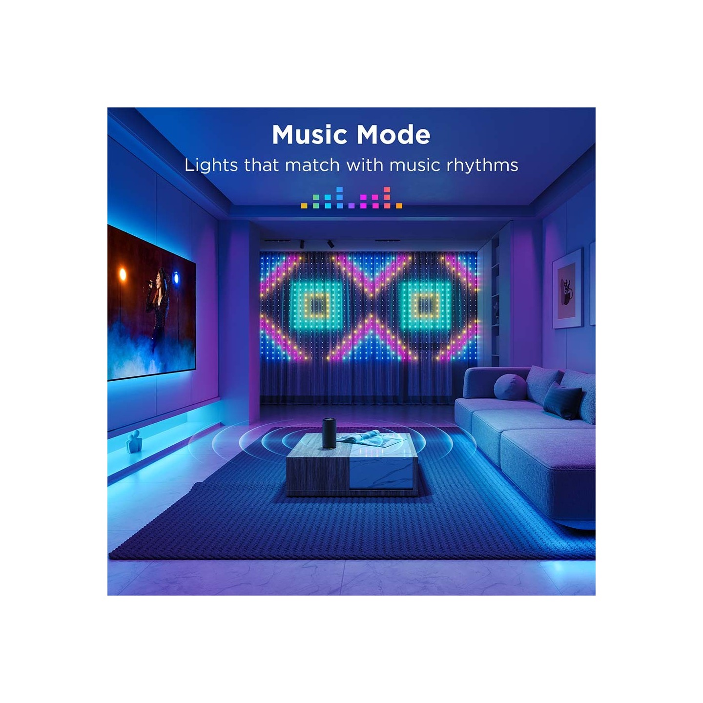 Govee LED Light Curtain Lights - WiFi & BT RGBIC 1.5x1.5m IP65 (NETFLIX) — Buy in Cyprus with Fast Delivery