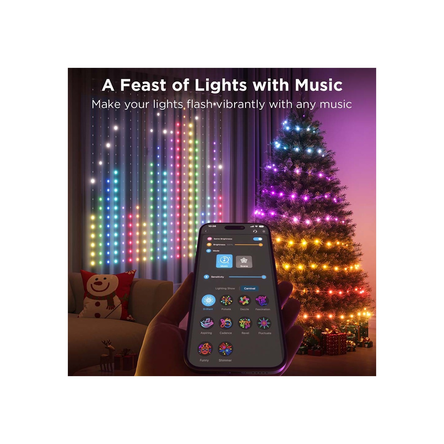 Govee LED Light Curtain Lights - WiFi & BT RGBIC 1.5x1.5m IP65 (NETFLIX) — Buy in Cyprus with Fast Delivery