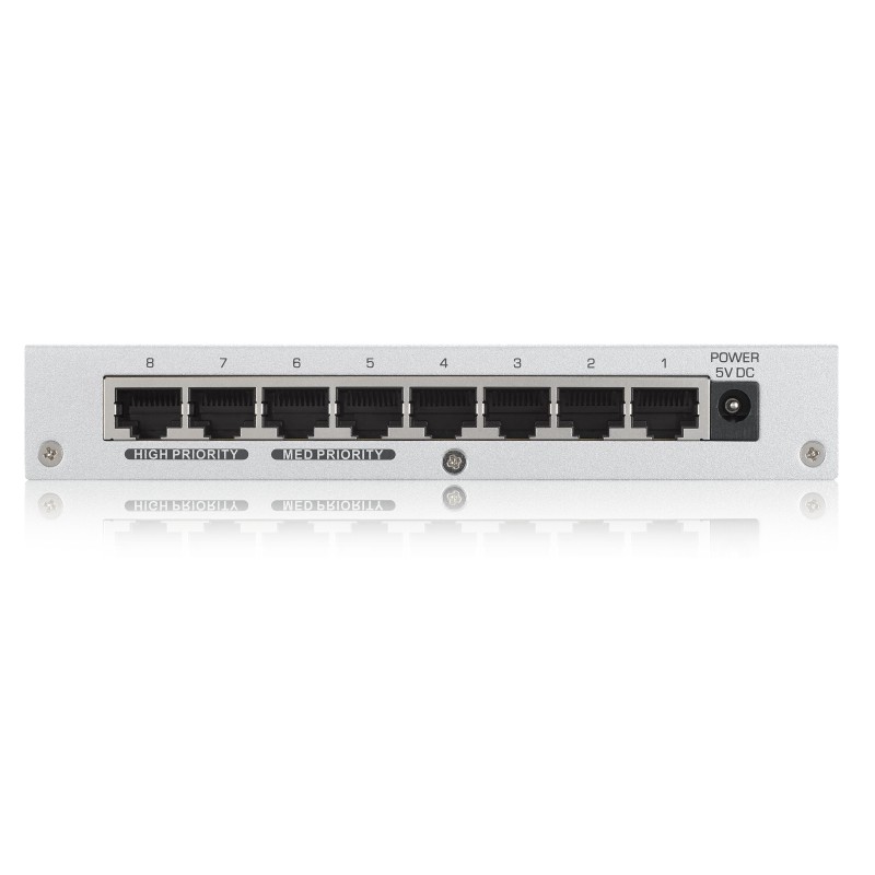 Zyxel 8-Port Gigabit Ethernet Switch with QoS Metal UK Plug - GS-108BV3 - 8-Port Gigabit Ethernet Switch with QoS Metal UK Plug