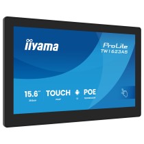 iiyama ProLite - TW1623AS-B3P - 39.5cm 15.6' (1920x1080) 16:9 IPS 30ms 60Hz HDMI USB LAN PoE VESA Speaker Black