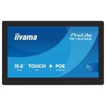 iiyama ProLite - TW1623AS-B3P - 39.5cm 15.6' (1920x1080) 16:9 IPS 30ms 60Hz HDMI USB LAN PoE VESA Speaker Black