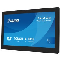 iiyama ProLite - TW1623AS-B3P - 39.5cm 15.6' (1920x1080) 16:9 IPS 30ms 60Hz HDMI USB LAN PoE VESA Speaker Black