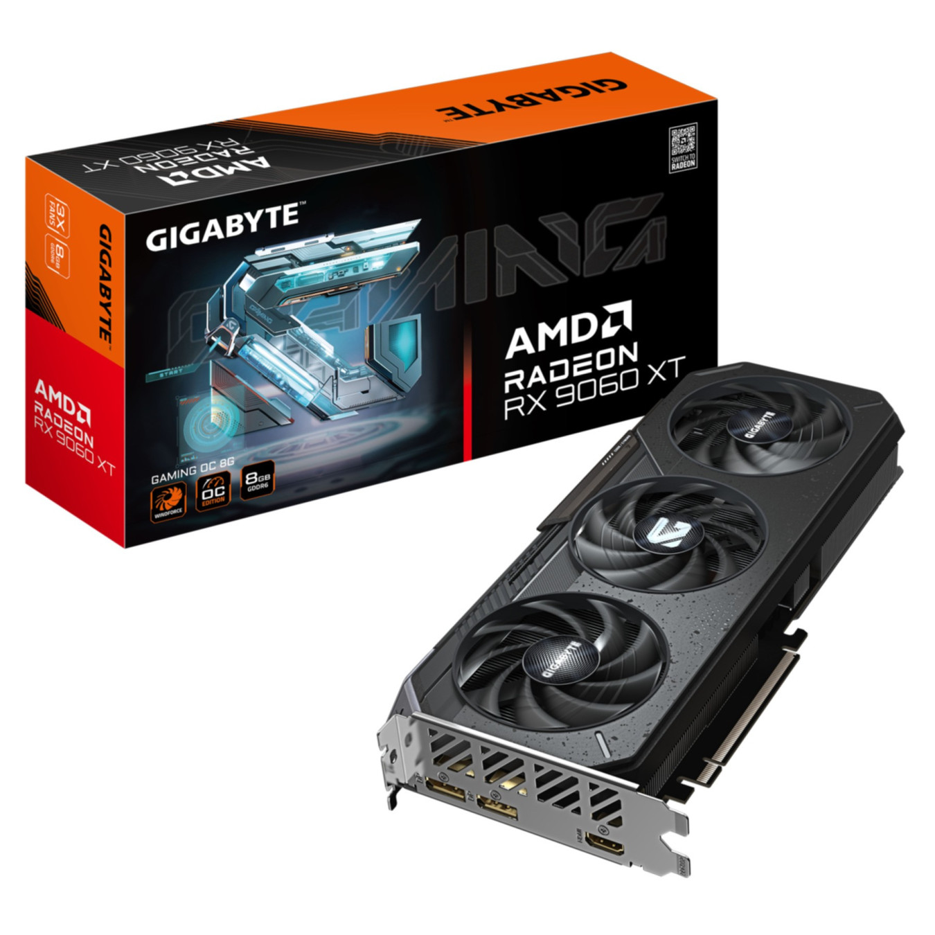 GIGABYTE Radeon RX 9060 XT GAMING OC - 8GB GDDR6, 3320 MHz Boost, WINDFORCE 3X, PCIe 5.0 — Buy in Cyprus with Fast Delivery