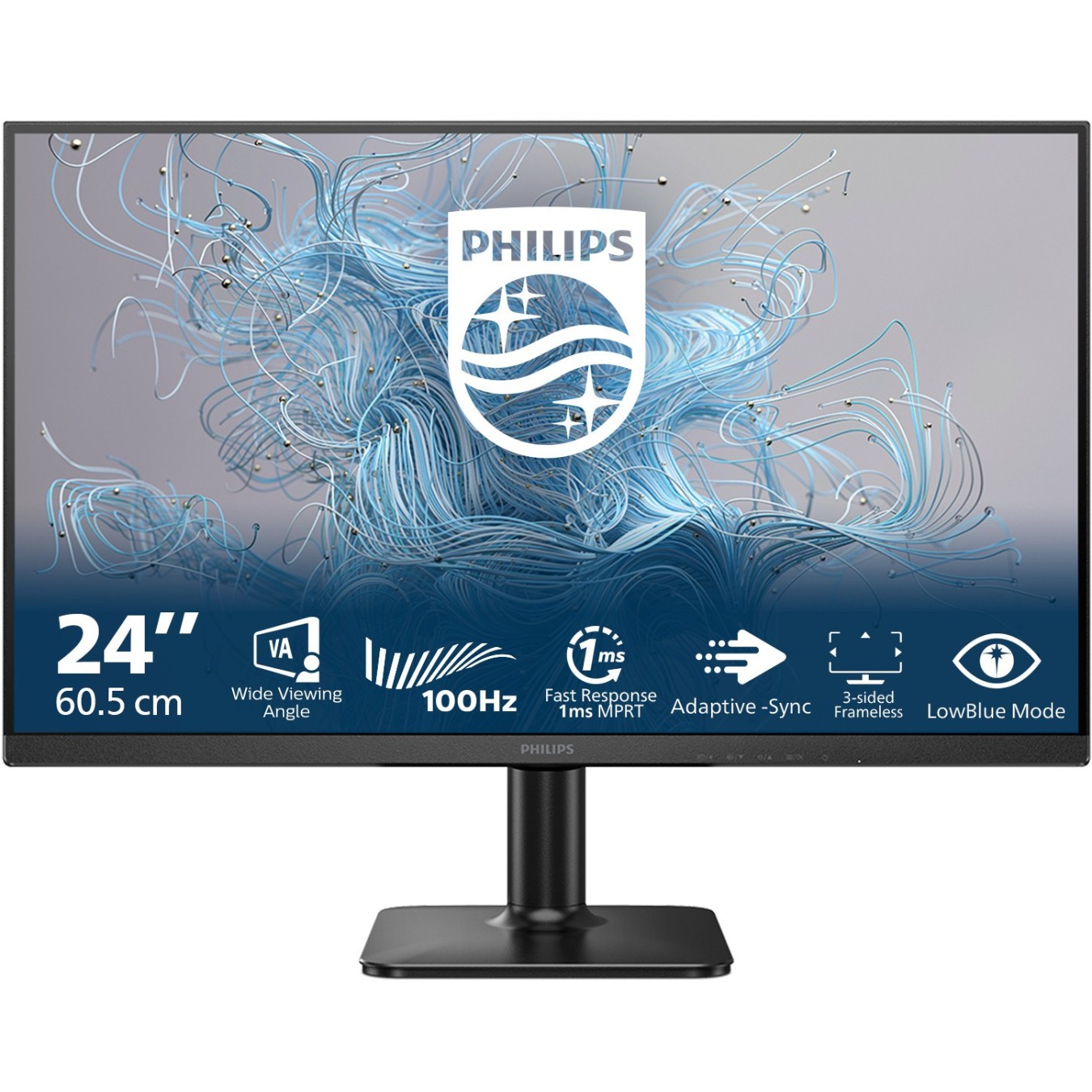 Philips 60.5cm (23.8') 16:9 HDMI+D-Sub VA Black - 24E2N1100LB - 60.5cm (23.8'), 16:9, HDMI+D-Sub, VA, Black