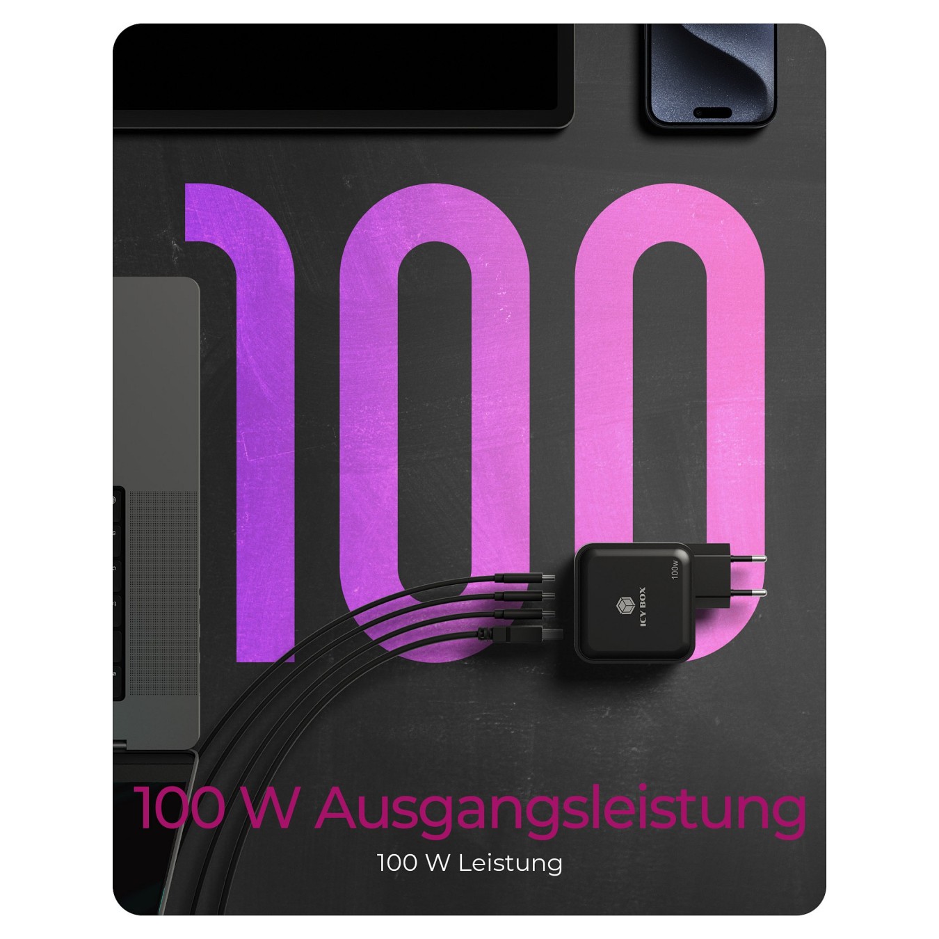 ICY BOX 4-Port 100W GaN Charger with PD 3.0 — Buy in Cyprus with Fast Delivery
