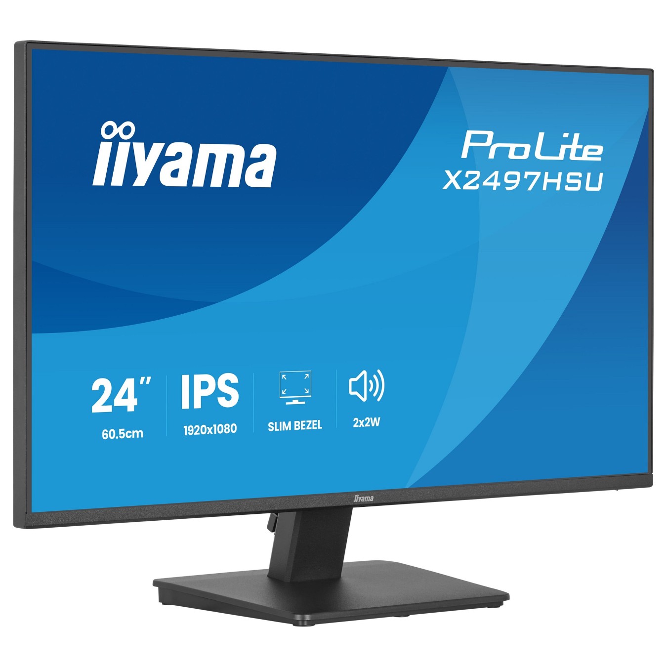 iiyama ProLite - X2497HSU-B1 - 60.5 cm (23.8") (1920x1080) 16:9 IPS 4ms 120Hz HDMI DisplayPort USB VESA Speaker Black