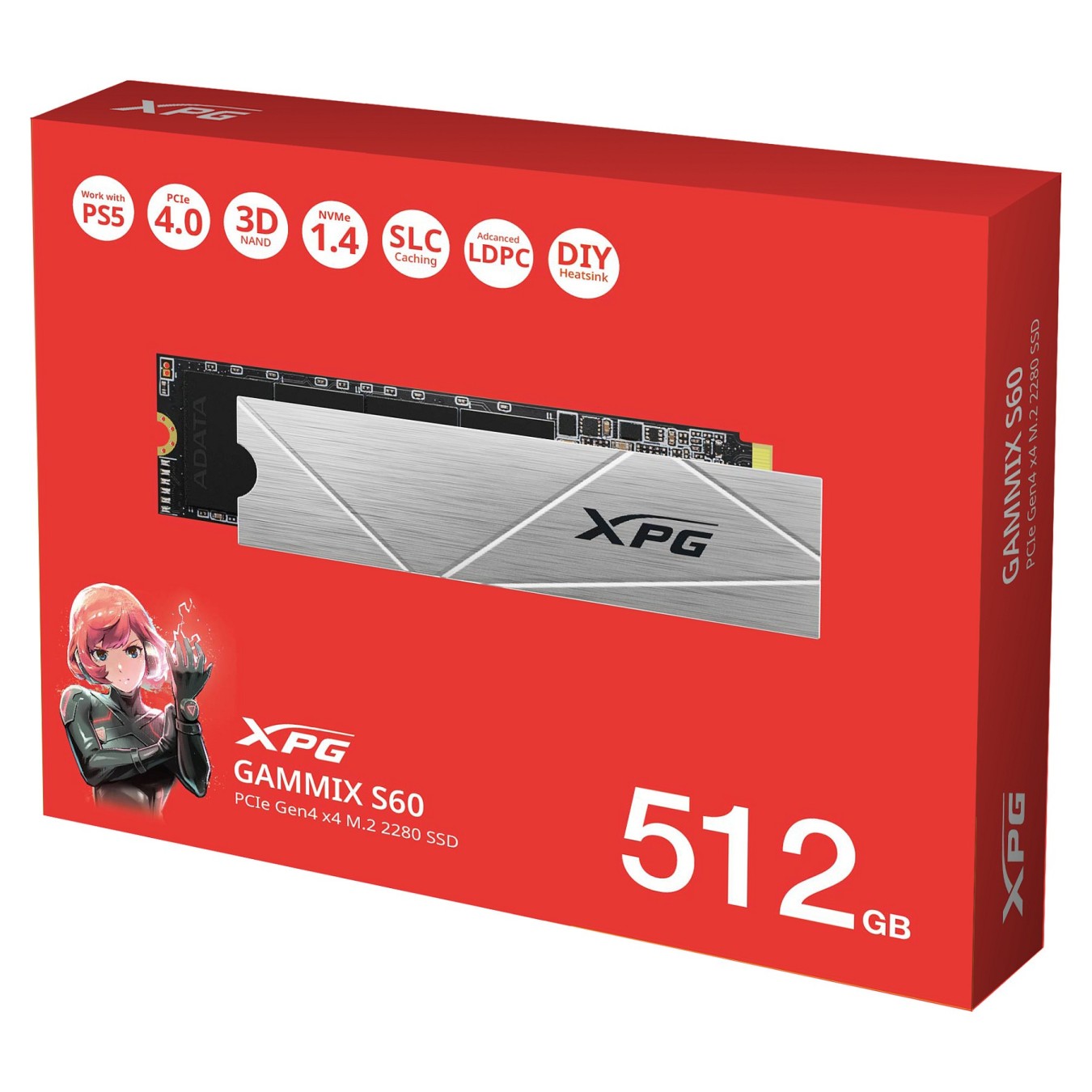 M.2 512GB ADATA XPG - GAMMIX S60 BLADE - PCIe 4.0 x4. NVMe. M.2 2280 — Buy in Cyprus with Fast Delivery