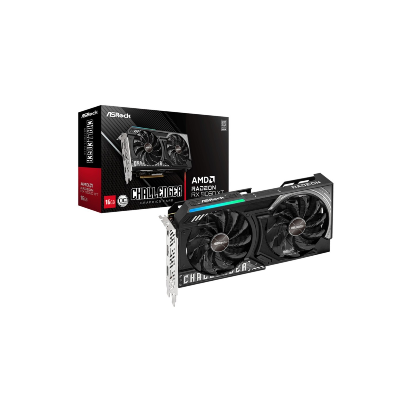 ASRock Radeon RX 9060 XT Challenger OC 16GB GDDR6 - PCIe 5.0 x16 - 3290 MHz Boost - Black — Buy in Cyprus with Fast Delivery