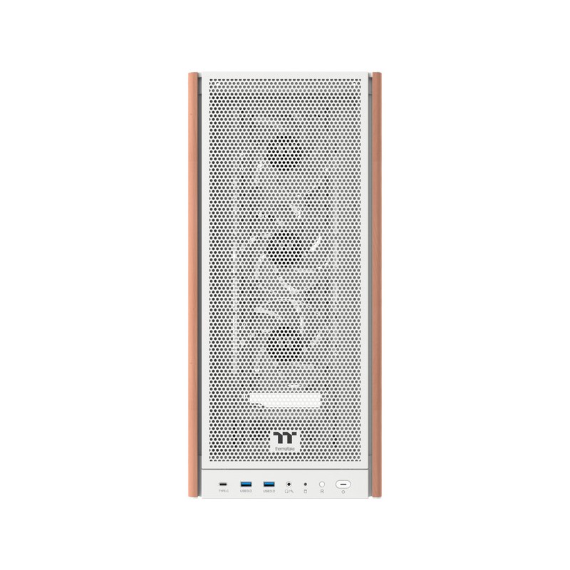 Thermaltake S370 WS Snow White Mid Tower Case - Wood Accents, 4x CT120 Fans - CA-11J-00M6WN-00 (Boxed)
