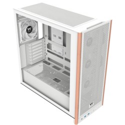 Thermaltake S370 WS Snow White Mid Tower Case - Wood Accents, 4x CT120 Fans - CA-11J-00M6WN-00 (Boxed)