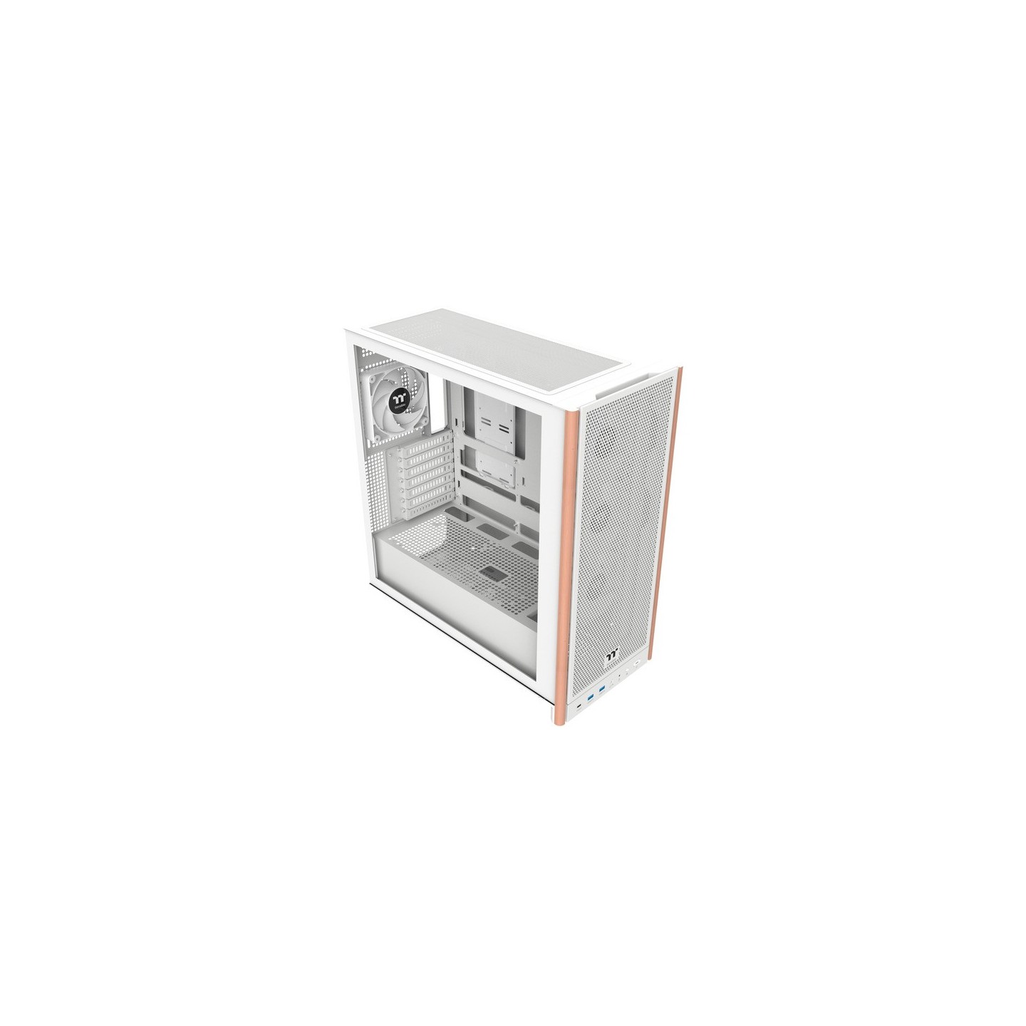 Thermaltake S370 WS Snow White Mid Tower Case - Wood Accents, 4x CT120 Fans - CA-11J-00M6WN-00 (Boxed)