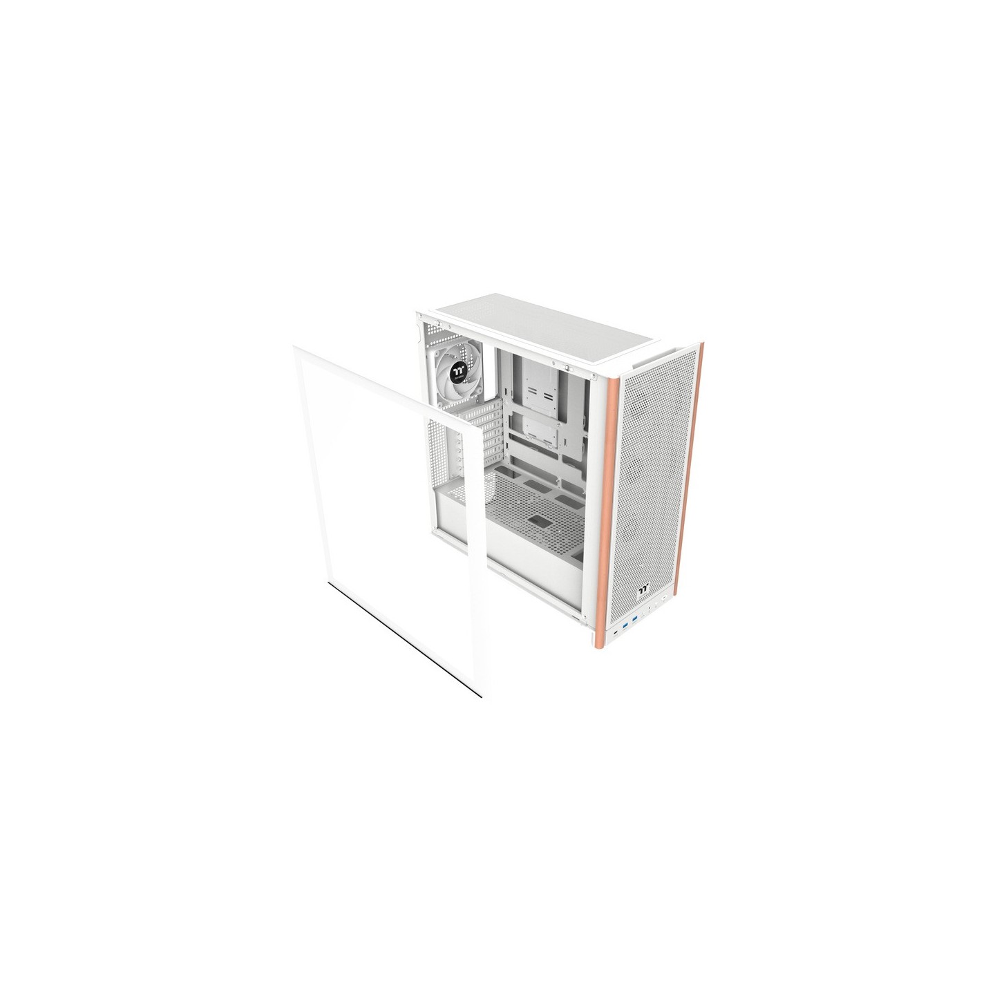Thermaltake S370 WS Snow White Mid Tower Case - Wood Accents, 4x CT120 Fans - CA-11J-00M6WN-00 (Boxed)