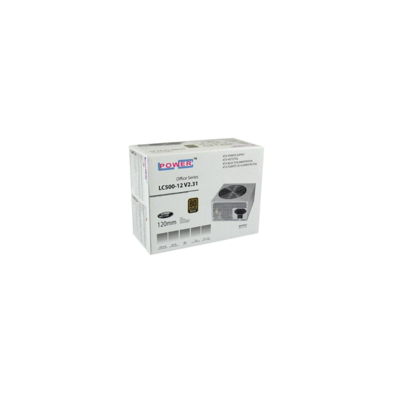 LC-Power Office Series - LC500-12 V2.31 - 350W Continuous (400W Peak), 80 PLUS Bronze, Non-Modular, ATX, 120mm Fan