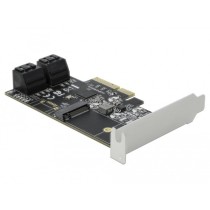 4-Port SATA and 1-Slot M.2 Key B PCIe x4 Card - Low Profile Form Factor Adapter — Buy in Cyprus with Fast Delivery