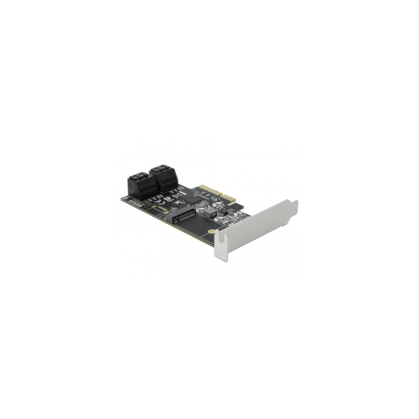 4-Port SATA and 1-Slot M.2 Key B PCIe x4 Card - Low Profile Form Factor Adapter — Buy in Cyprus with Fast Delivery