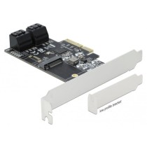 4-Port SATA and 1-Slot M.2 Key B PCIe x4 Card - Low Profile Form Factor Adapter — Buy in Cyprus with Fast Delivery