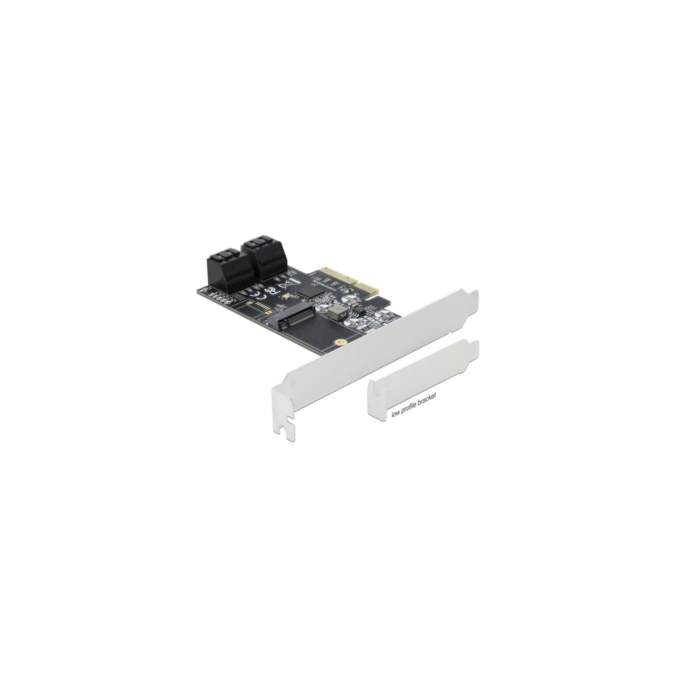 4-Port SATA and 1-Slot M.2 Key B PCIe x4 Card - Low Profile Form Factor Adapter — Buy in Cyprus with Fast Delivery